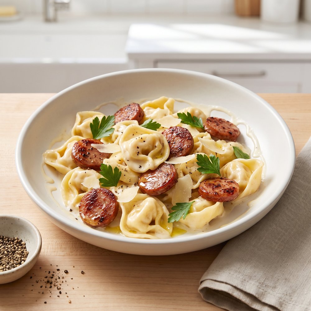5-ingredient Creamy Tortellini and Sausage