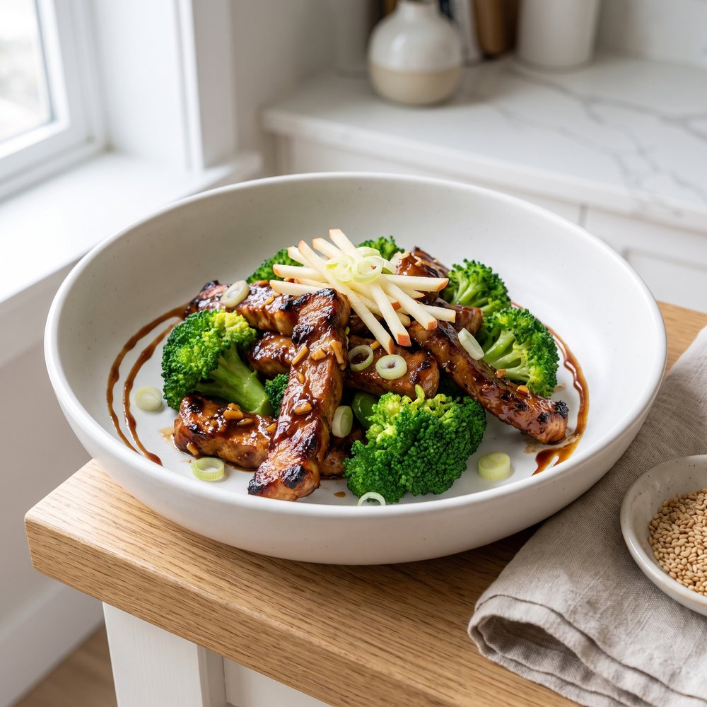 Gingered Pork and Apple Hoisin Stir-Fry