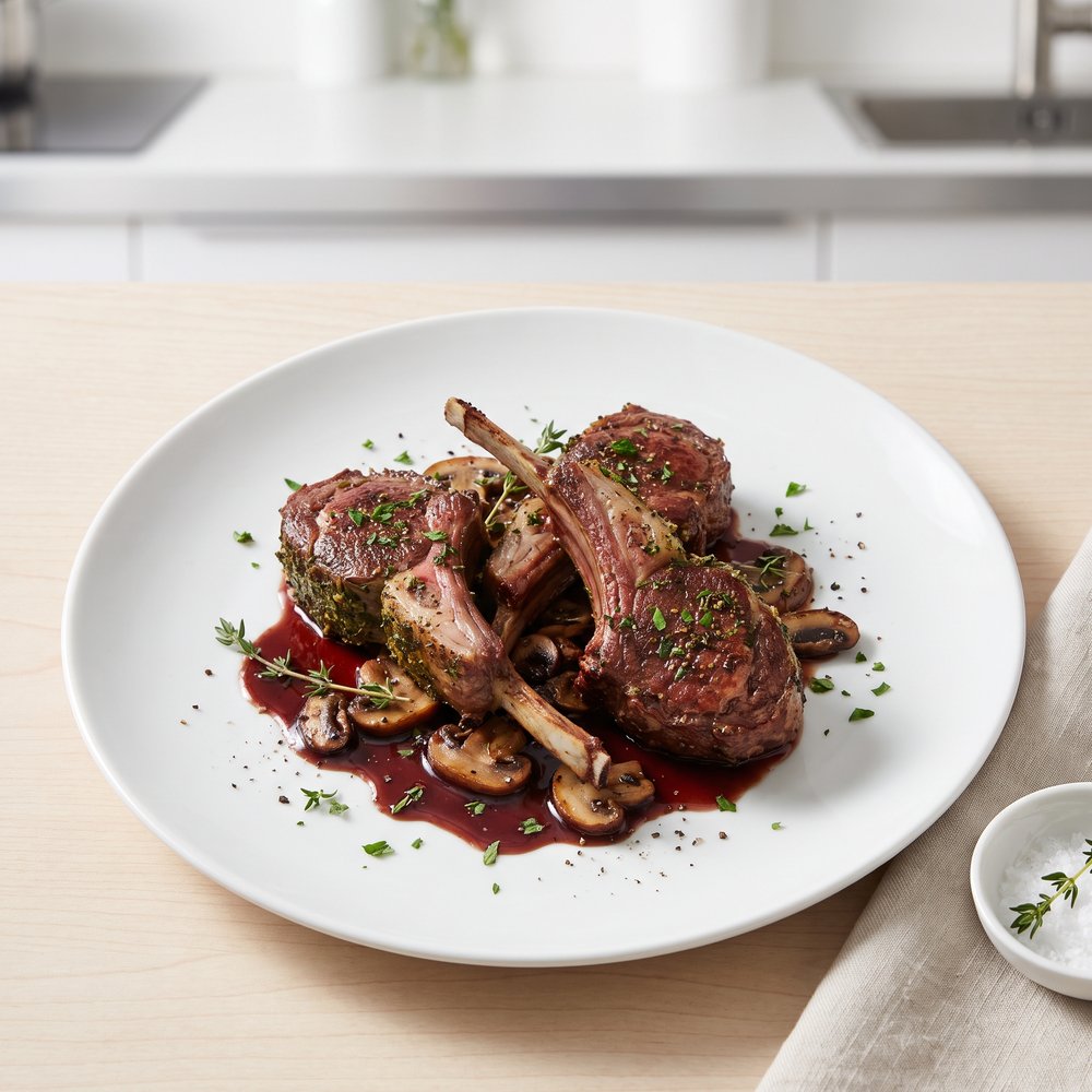 Herb and Mushroom Lamb Chops