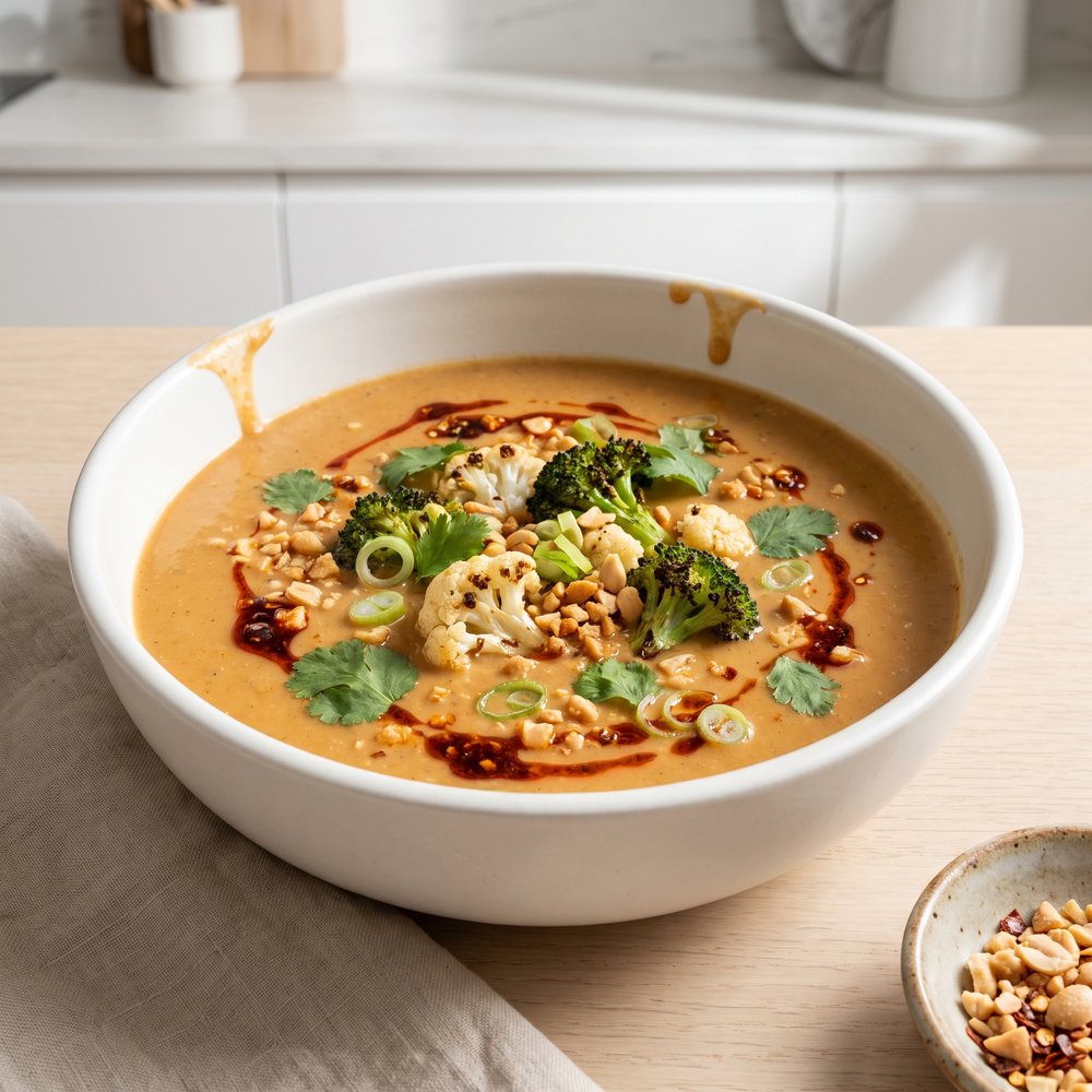 Creamy Spiced Peanut Vegetable Soup