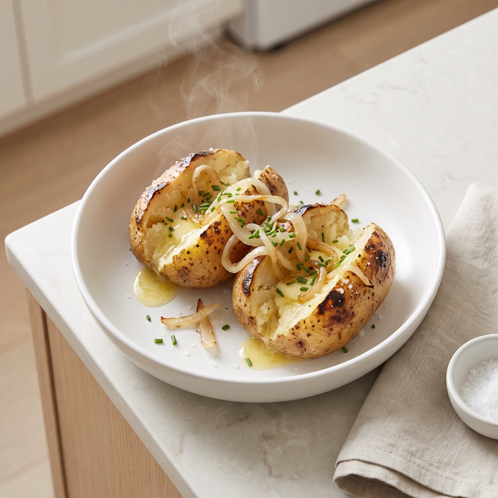 Baked Potatoes on the Grill with Onion