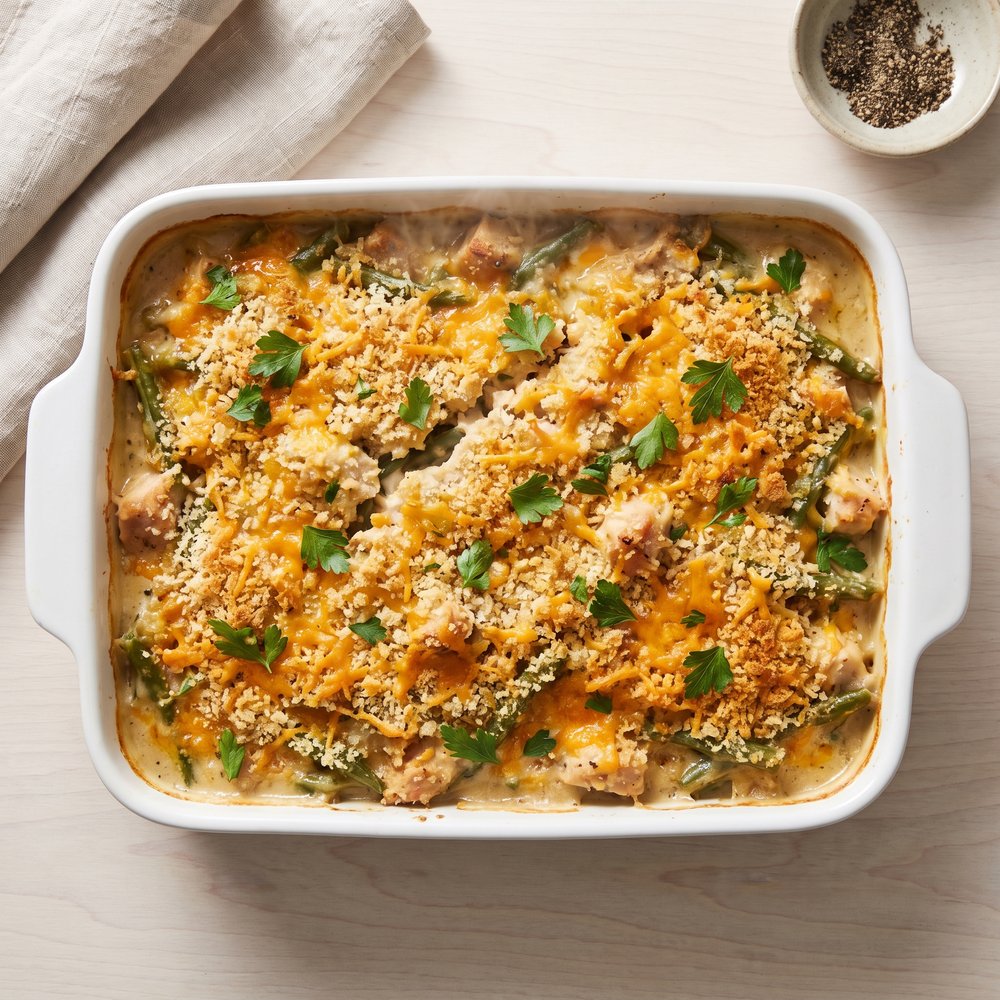 Chicken, Green Bean and Stuffing Bake