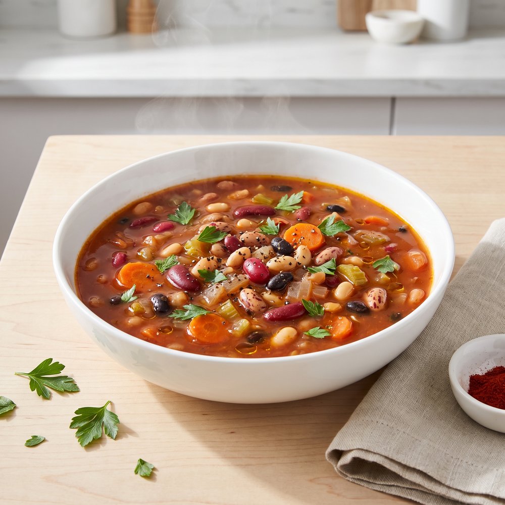 Pressure Cooker Vegan 15-Bean Soup
