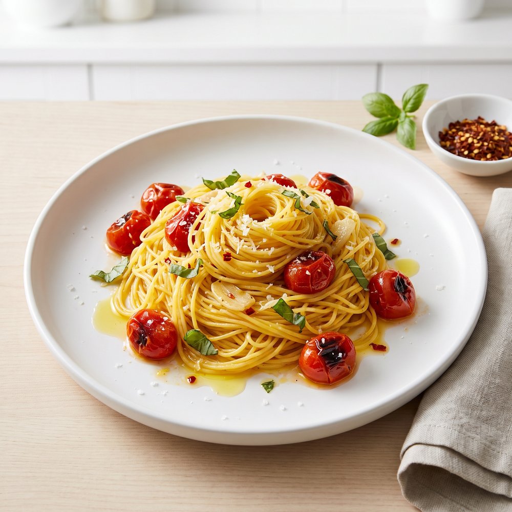 Roasted Cherry Tomatoes with Angel Hair