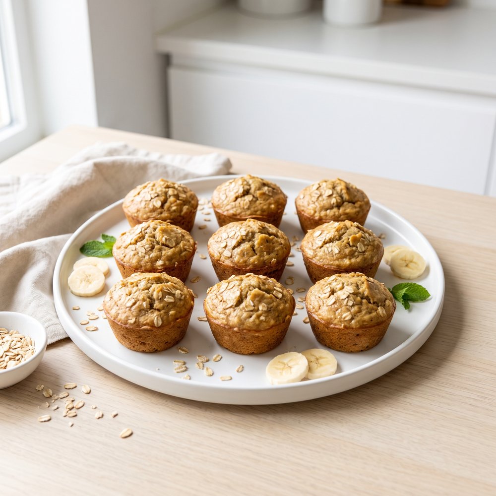 Egg White Banana Oat Muffins