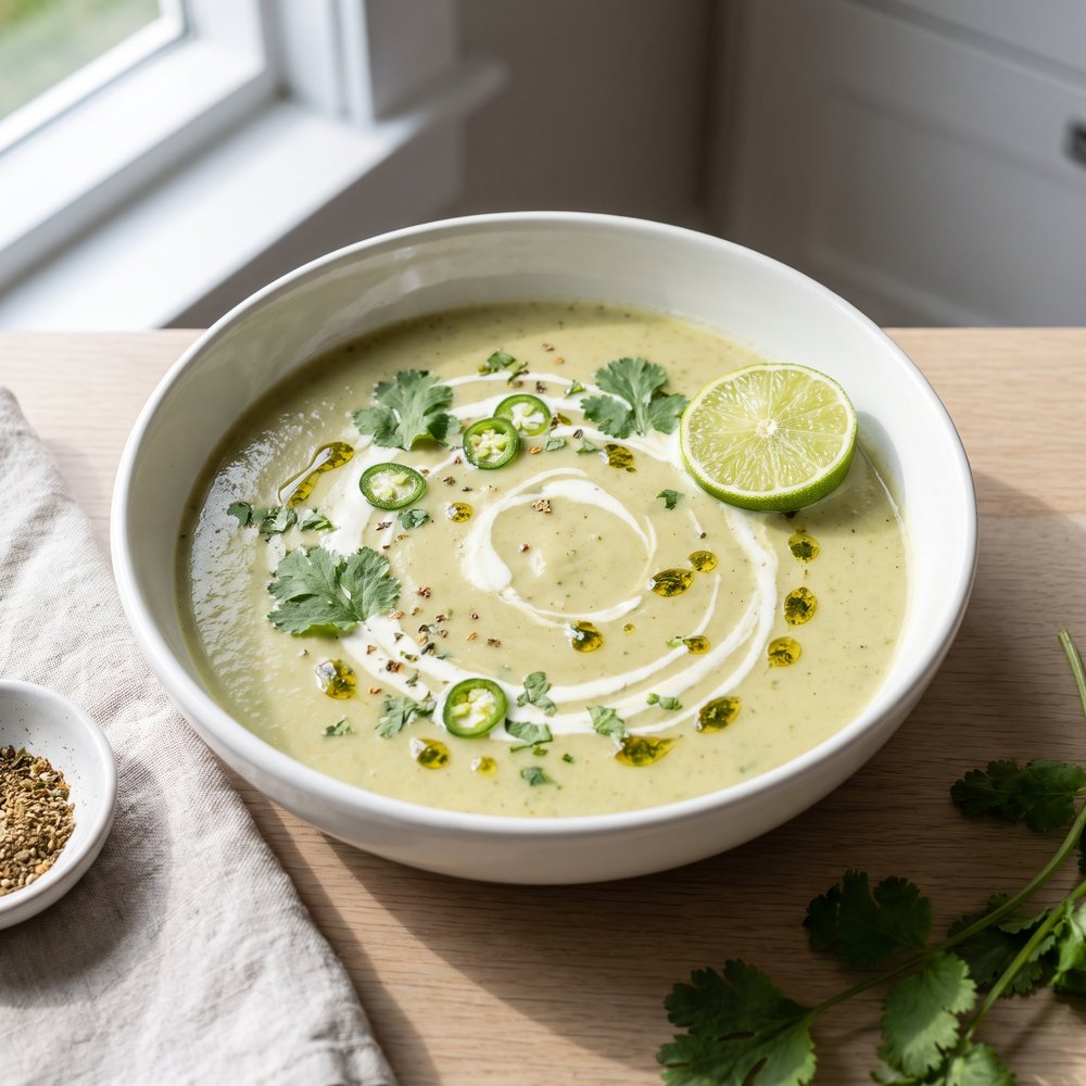 Pumpkin and Coriander Green Curry Soup