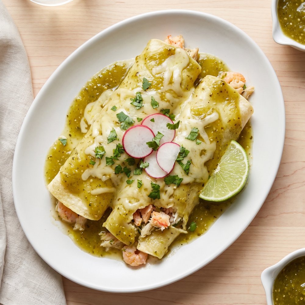 Crab and Shrimp Enchiladas