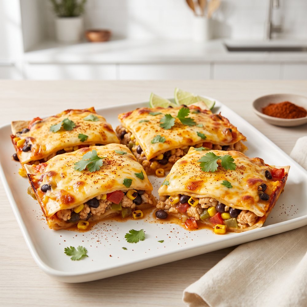 Layered Chicken Taco Bake Casserole