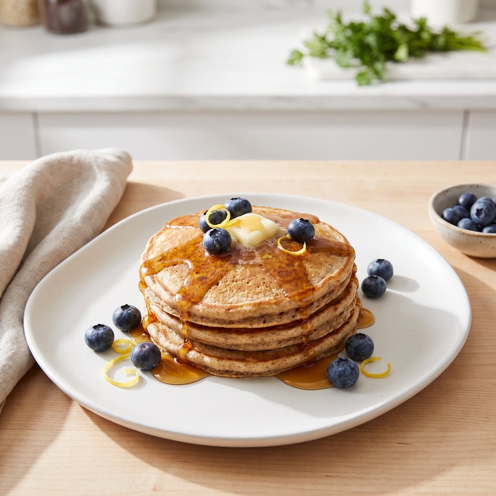 Whole-Grain Spelt Pancake Stack