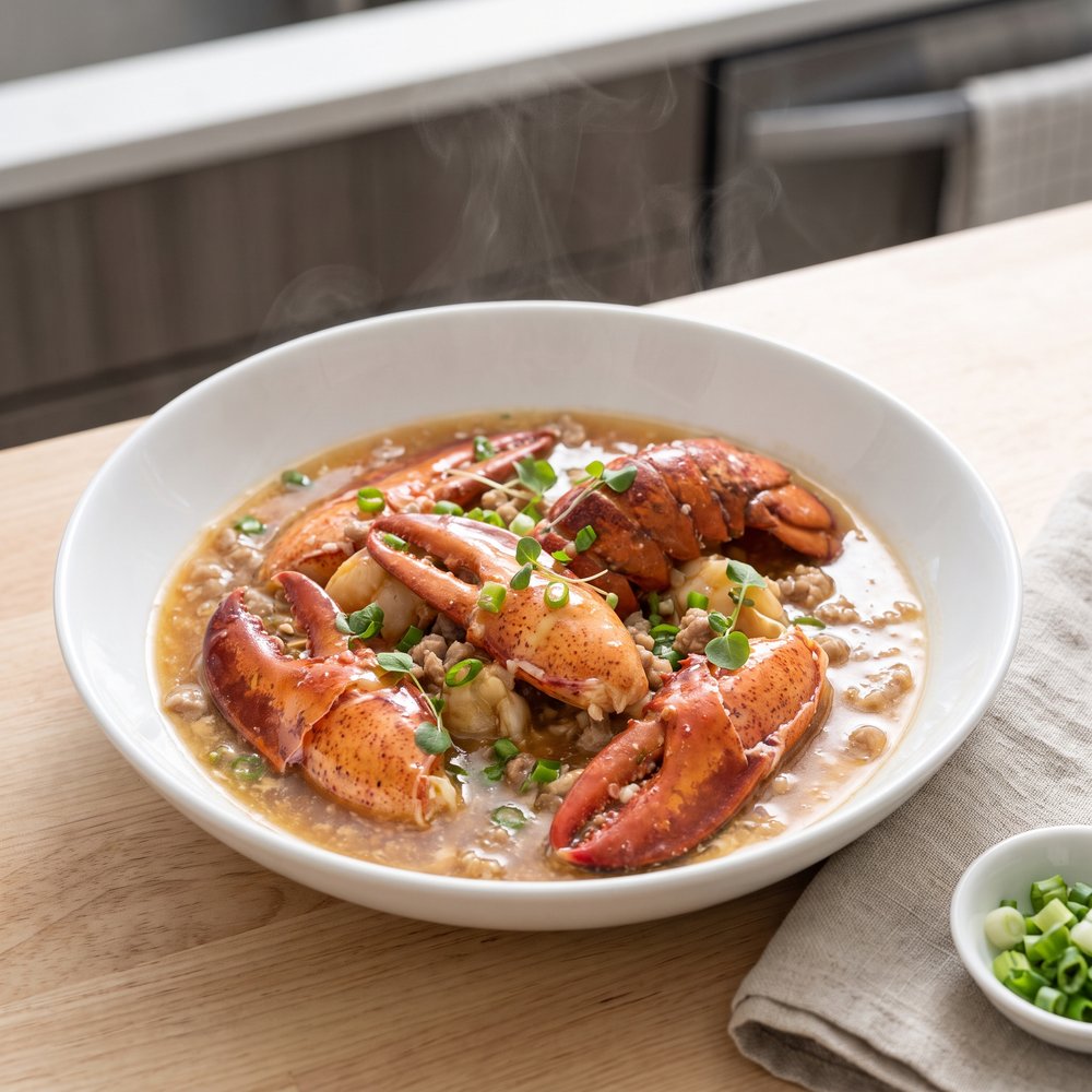 Cantonese-Style Lobster with Pork and Egg