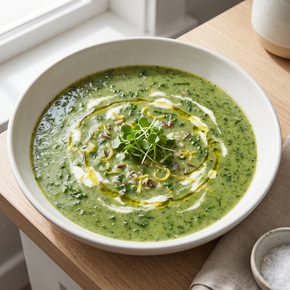 Wild Rice and Greens Soup