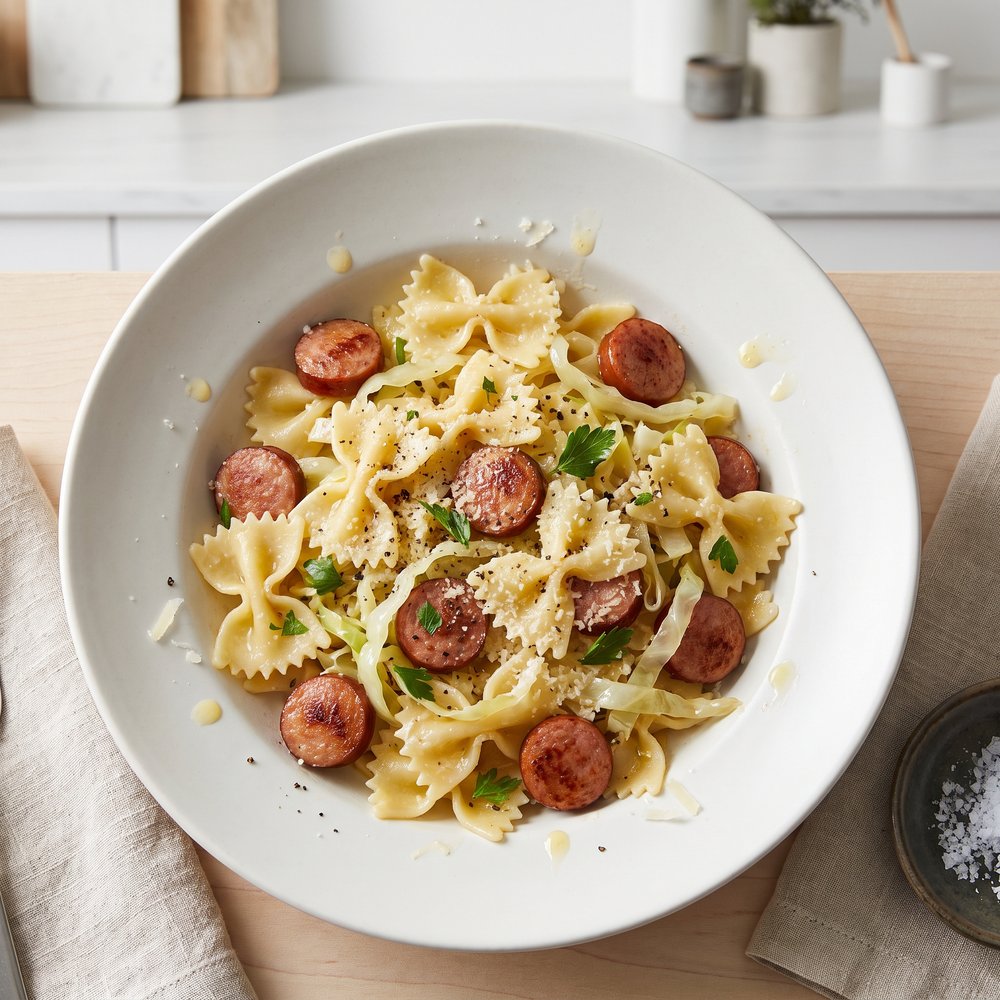 Cabbage and Smoked Sausage Pasta