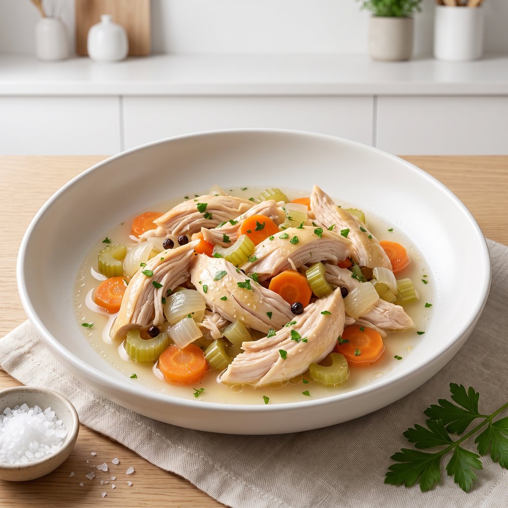 Simmered Whole Chicken