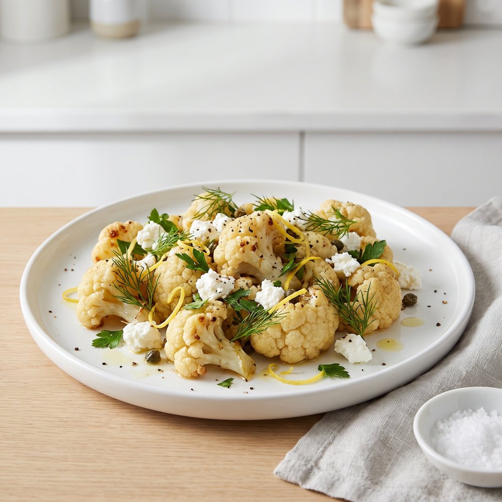 Roasted Cauliflower with Feta