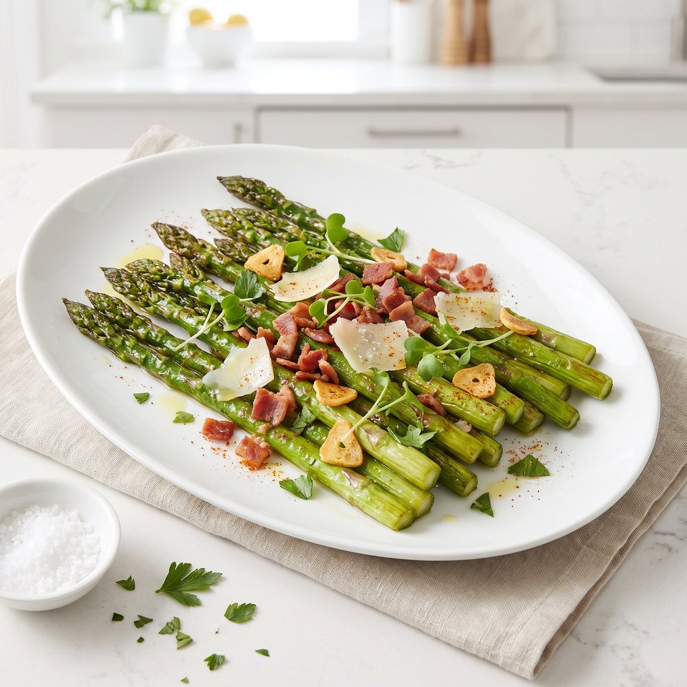Parmesan and Bacon Roasted Asparagus