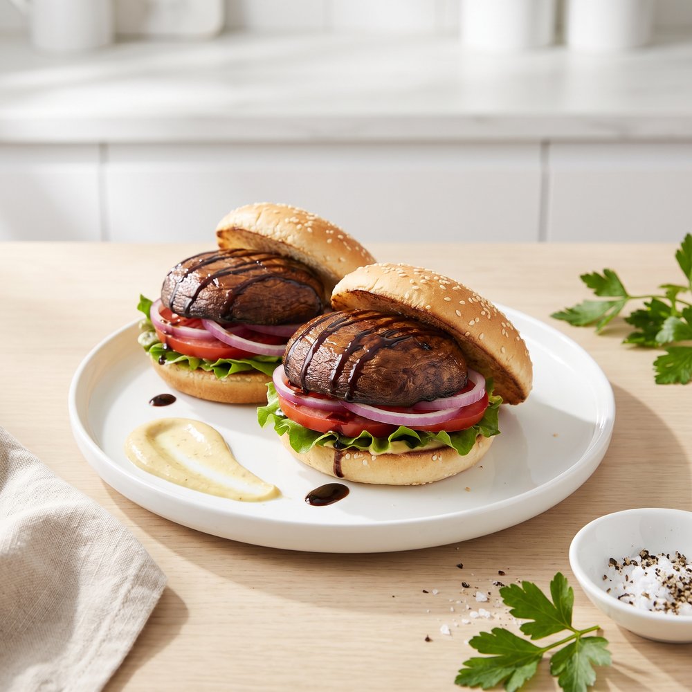 Savory Portobello Mushroom Burgers