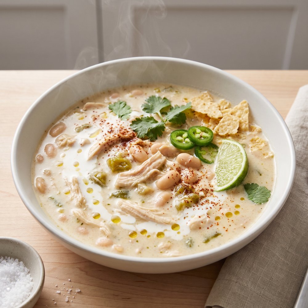 Slow Cooker Shredded Chicken Chili