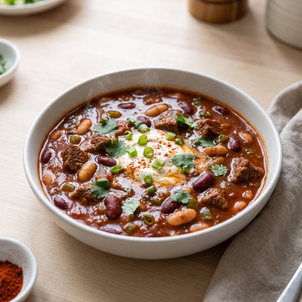 Crockpot Beef and Bean Chili