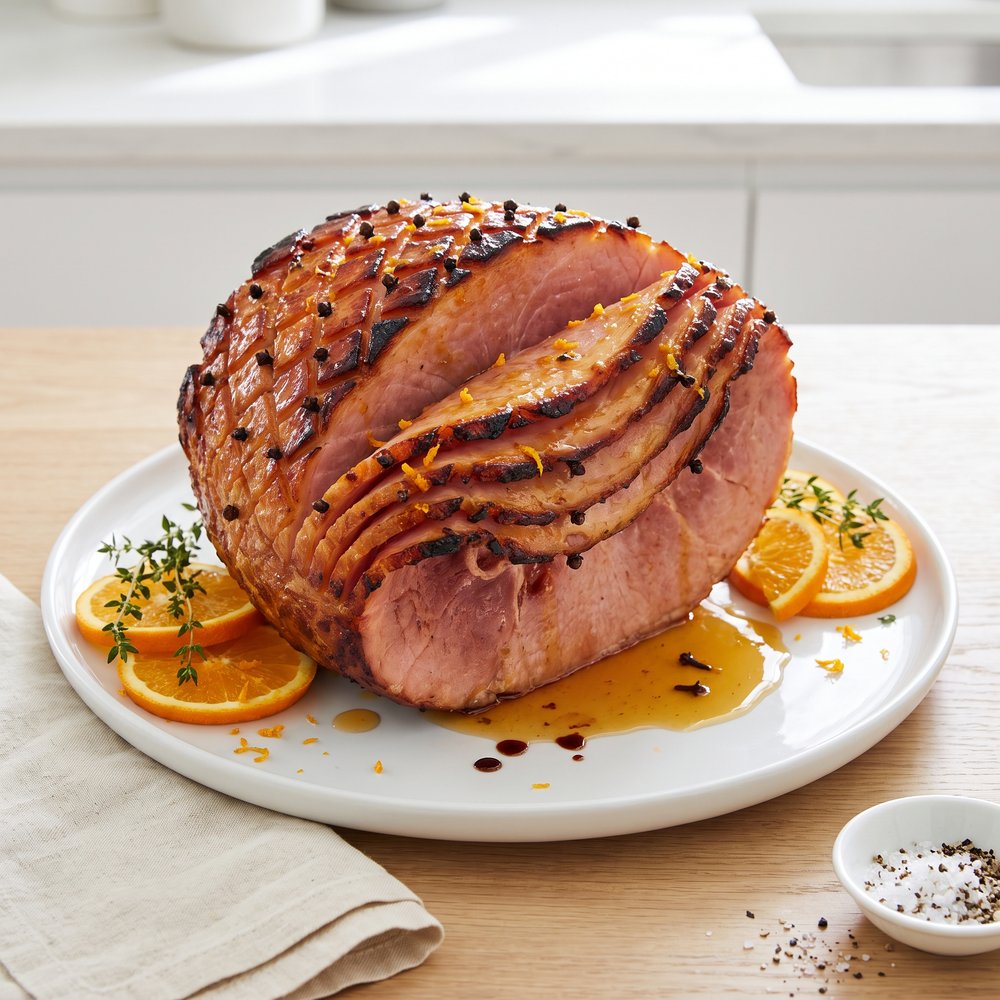 Citrus-Glazed Baked Ham with Orange and Clove