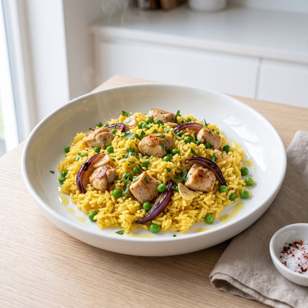 One-Pan Spanish-Style Chicken with Yellow Rice