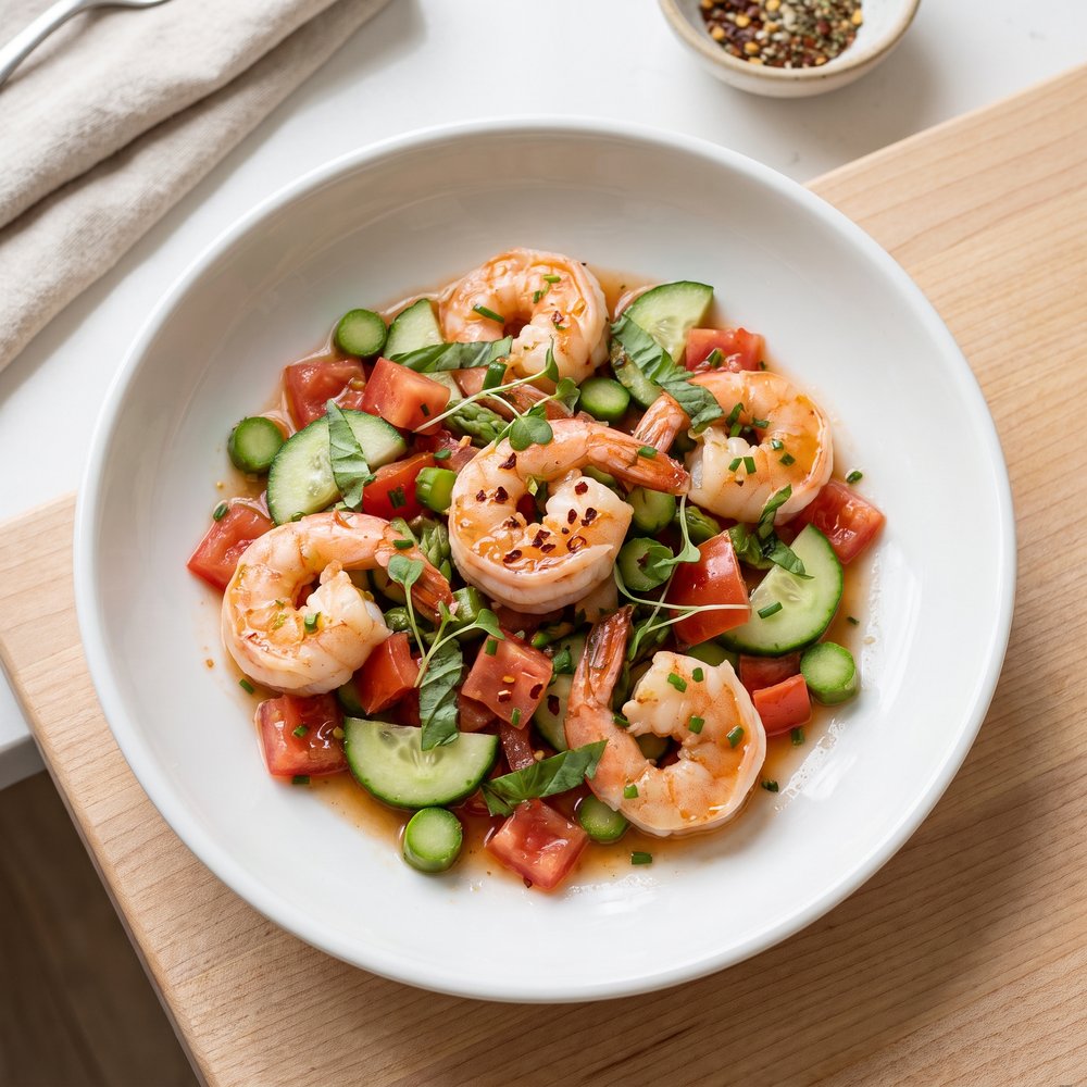 Gazpacho Salad with Shrimp