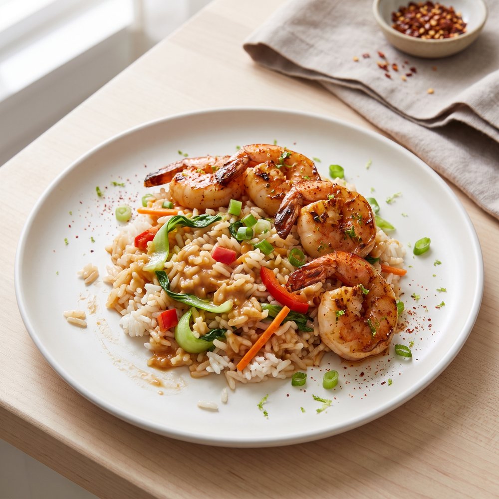 Lime-Chile Shrimp with Coconut and Rice