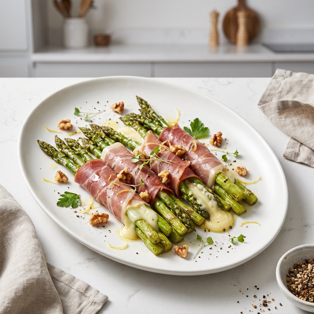 Brie and Prosciutto Asparagus Bundles