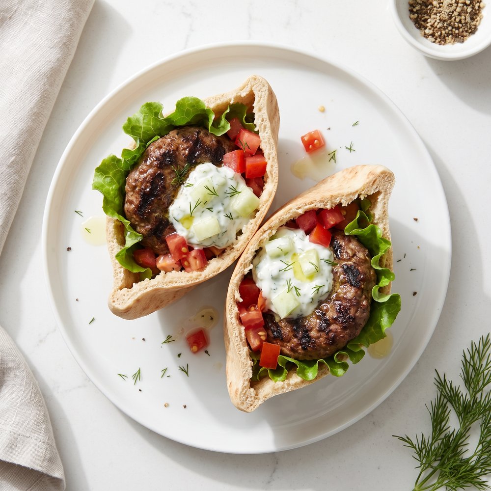 Gyro-Style Grilled Burgers