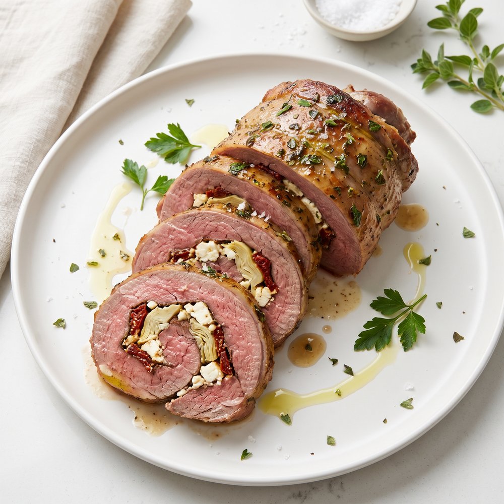Stuffed Greek Leg of Lamb