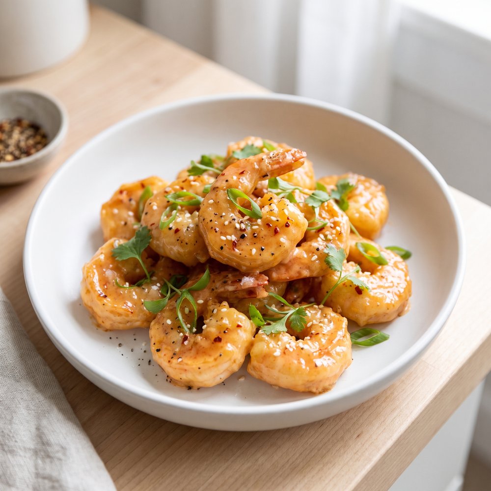 Pan-Fried Rock Shrimp Tempura with Chili-Garlic Sauce
