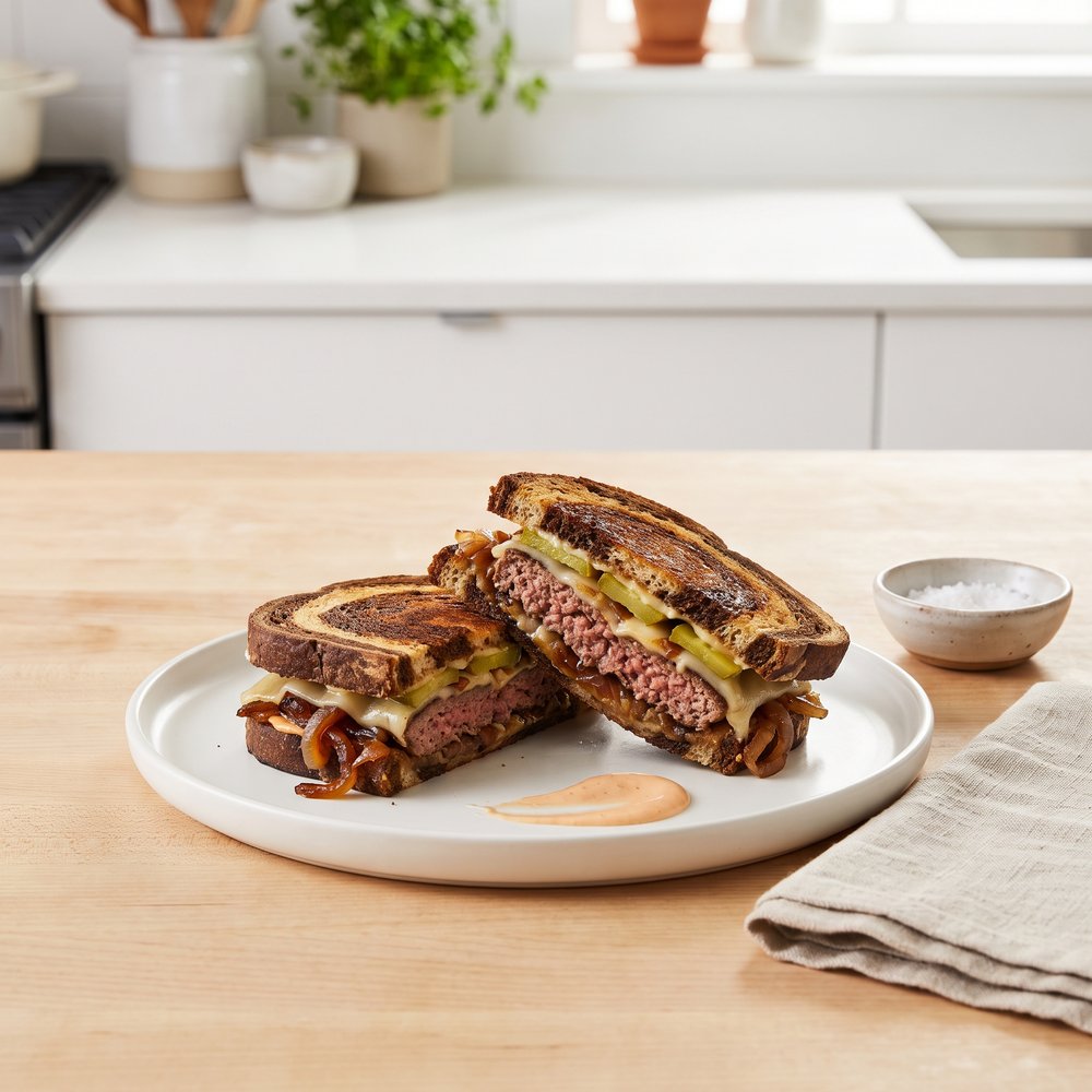 Char-Grilled Patty Melt Sandwiches