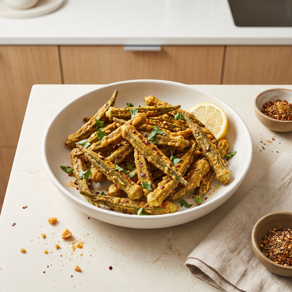 Crunchy Spiced Indian Okra