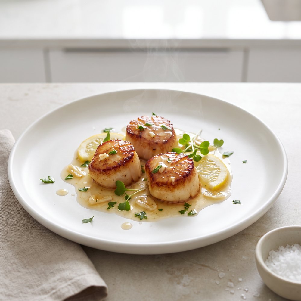 Quick Lemon-Garlic Sea Scallops