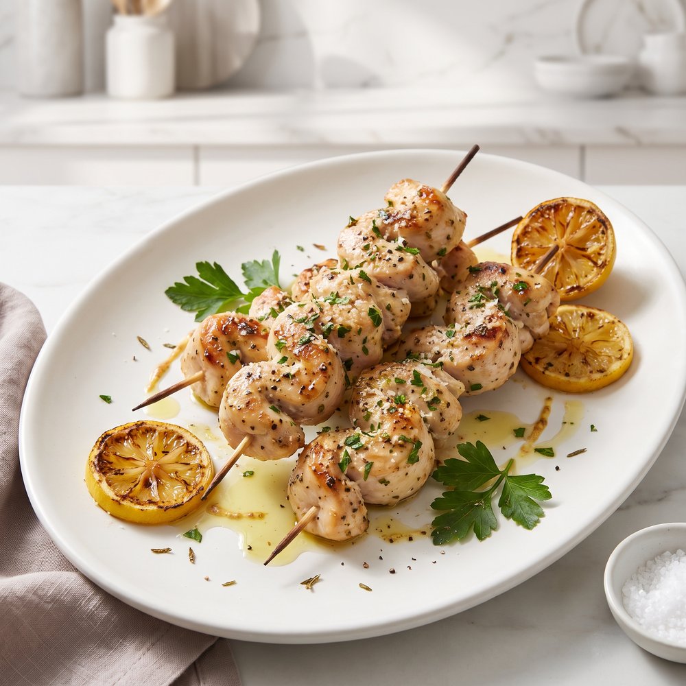 Grilled Spiral Chicken Skewers