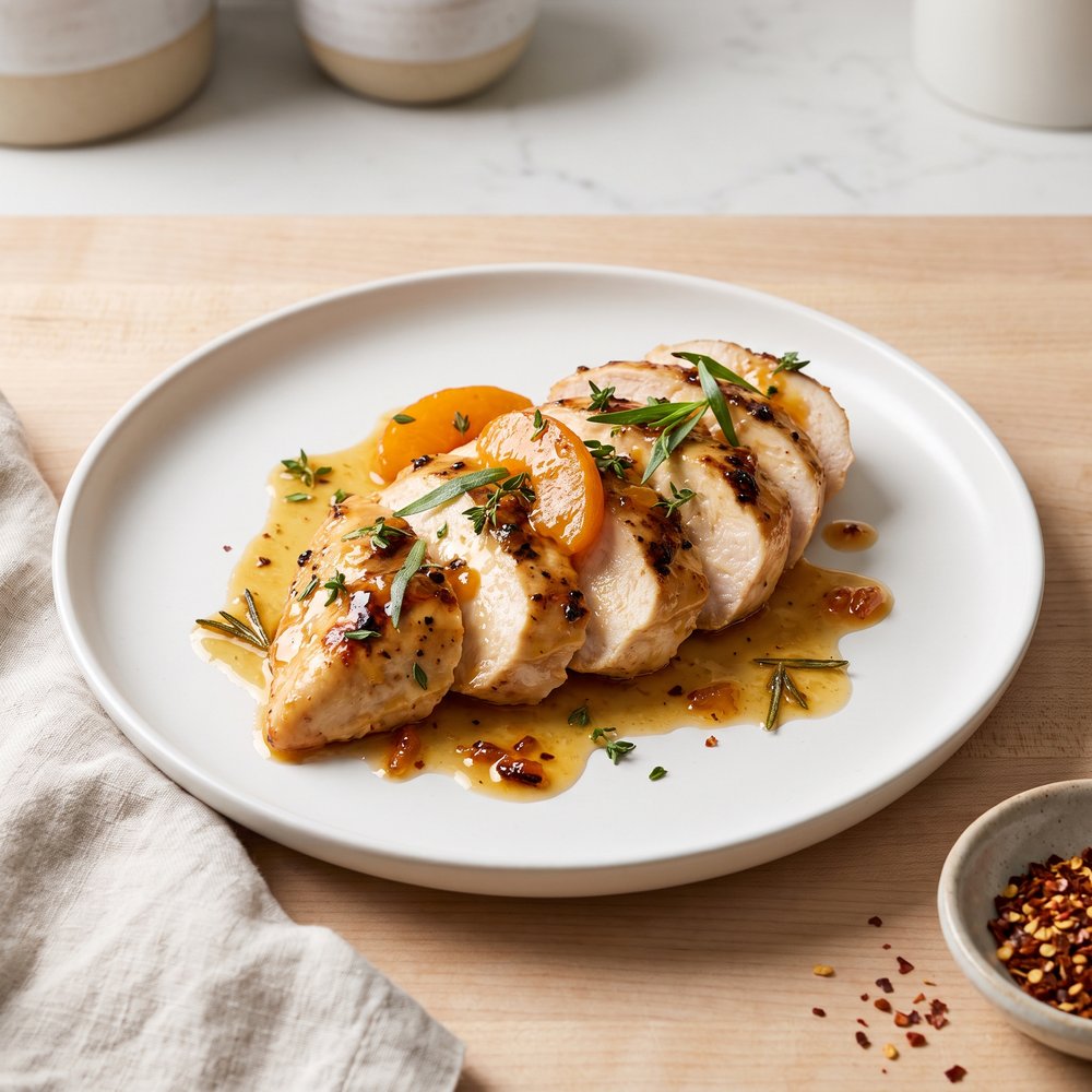 Air Fryer Apricot-Glazed Chicken Breasts