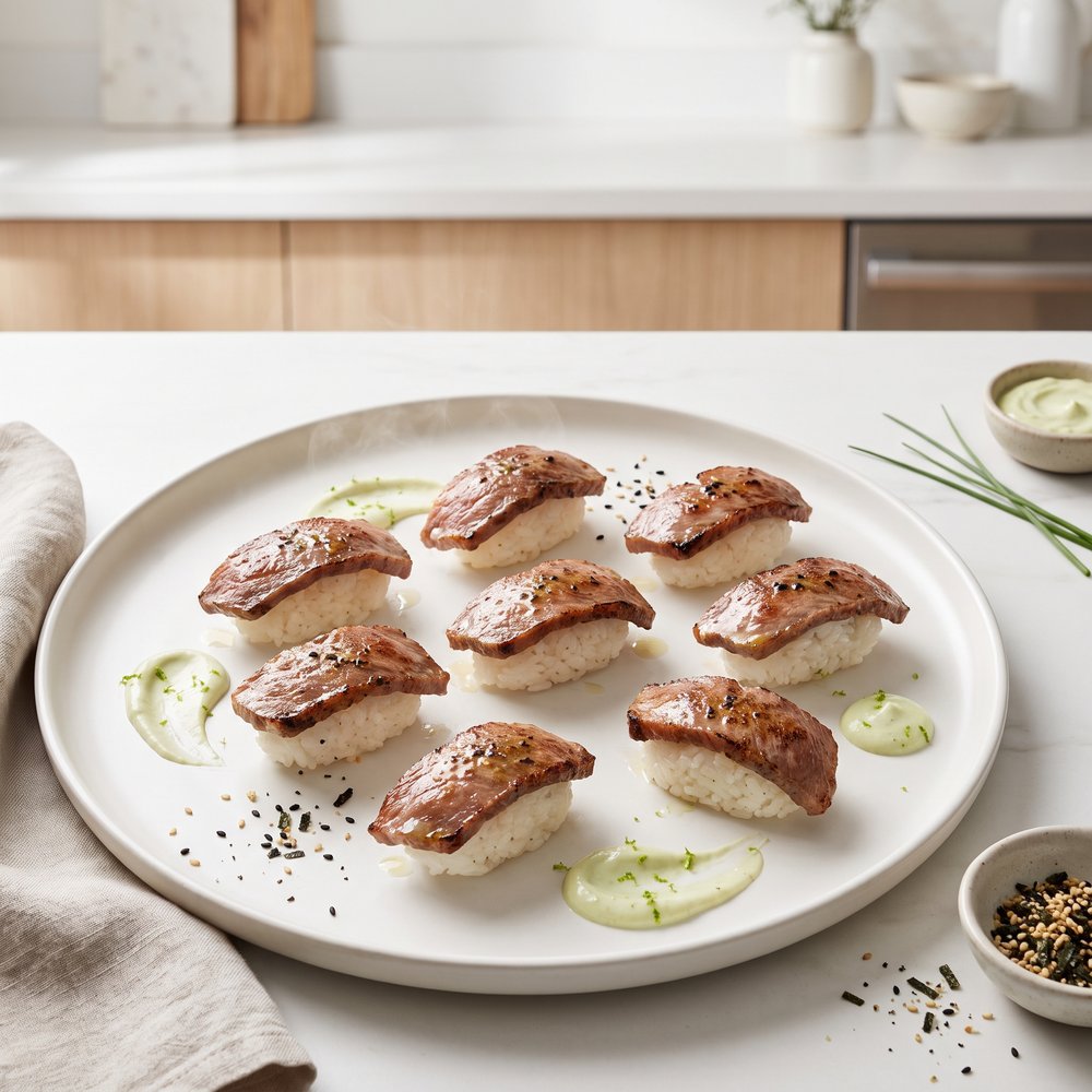 Flame-Seared Aburi Ribeye Bites