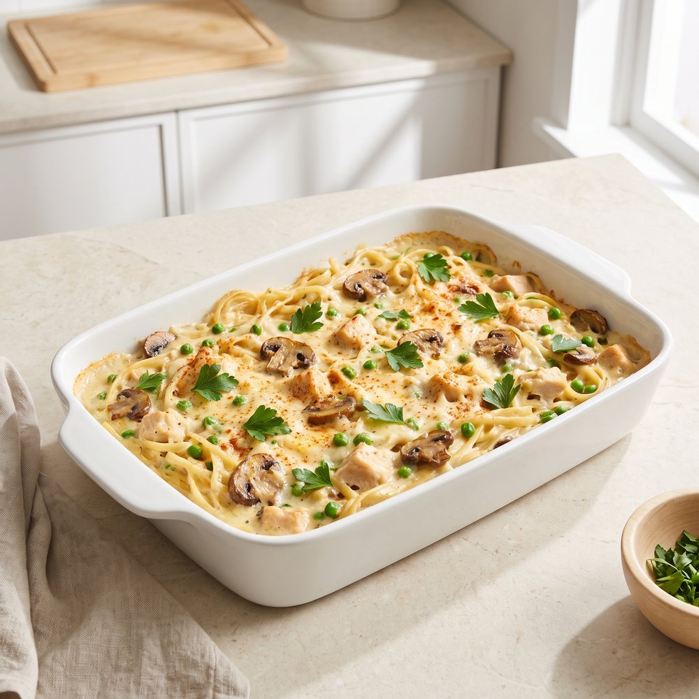 Deluxe Chicken or Turkey Tetrazzini Bake