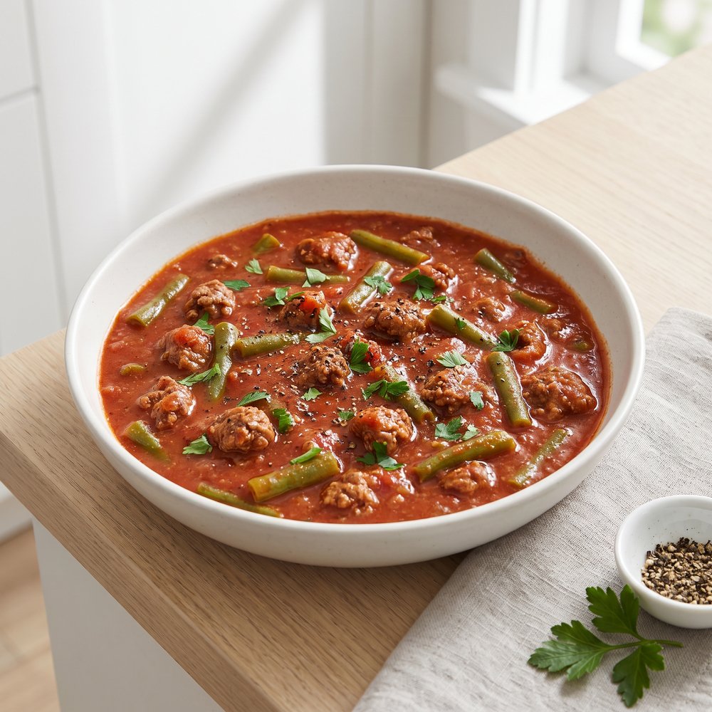 Beef and Green Bean Tomato Skillet