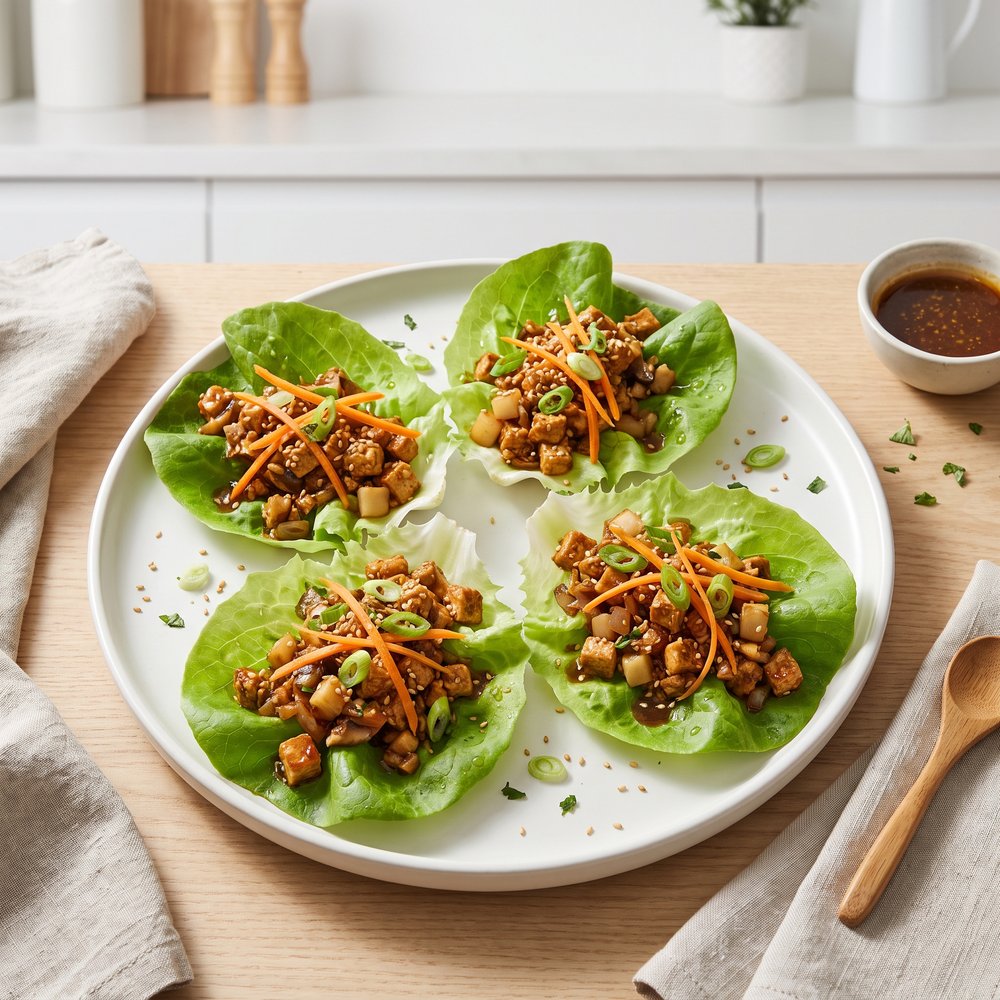 Tofu-Filled Vegan Lettuce Cups