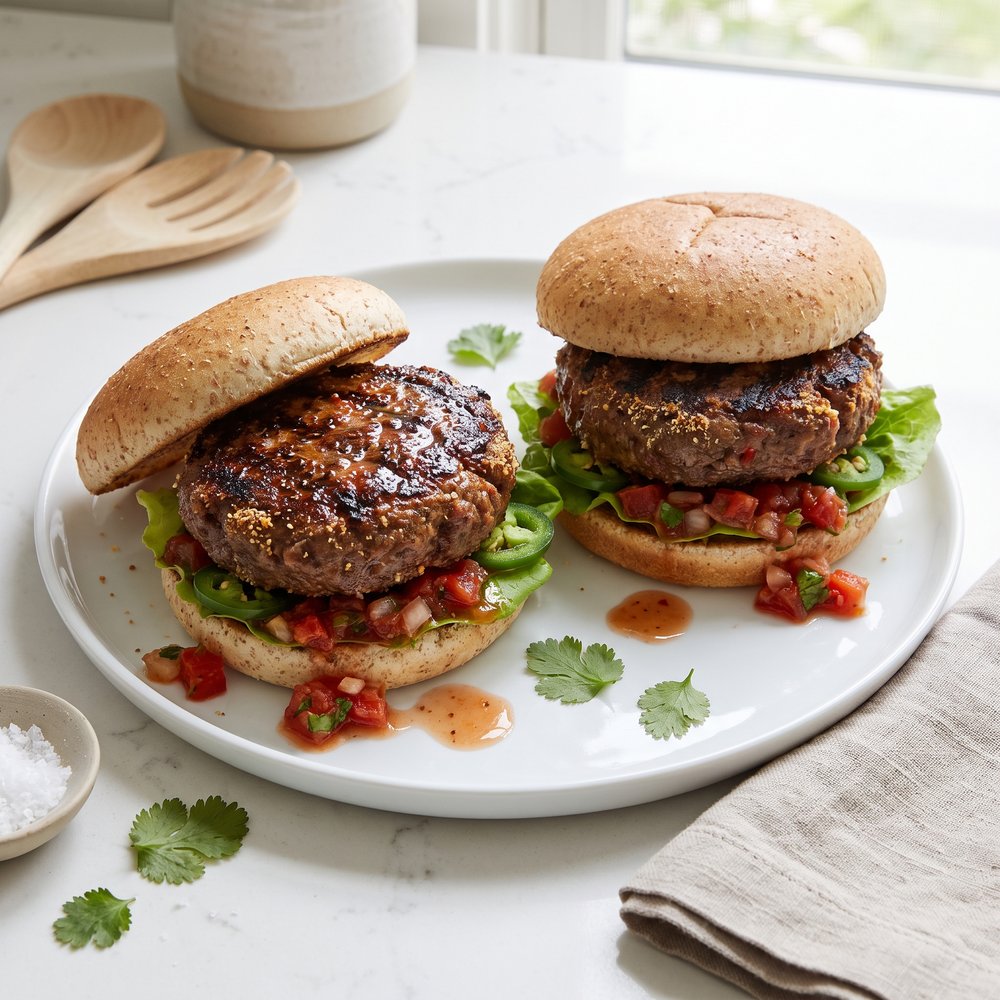 Salsa-Infused Beef Burgers