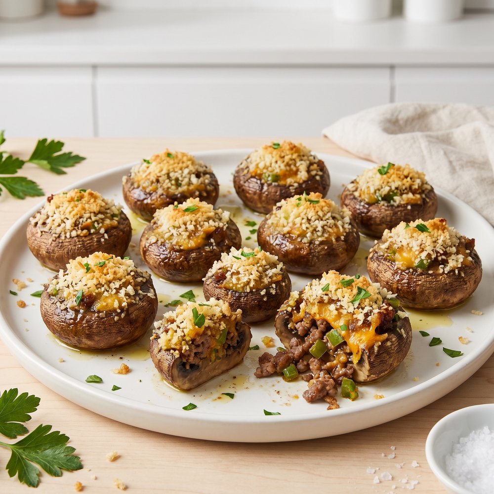 Andie’s Cheddar-Stuffed Mushroom Caps