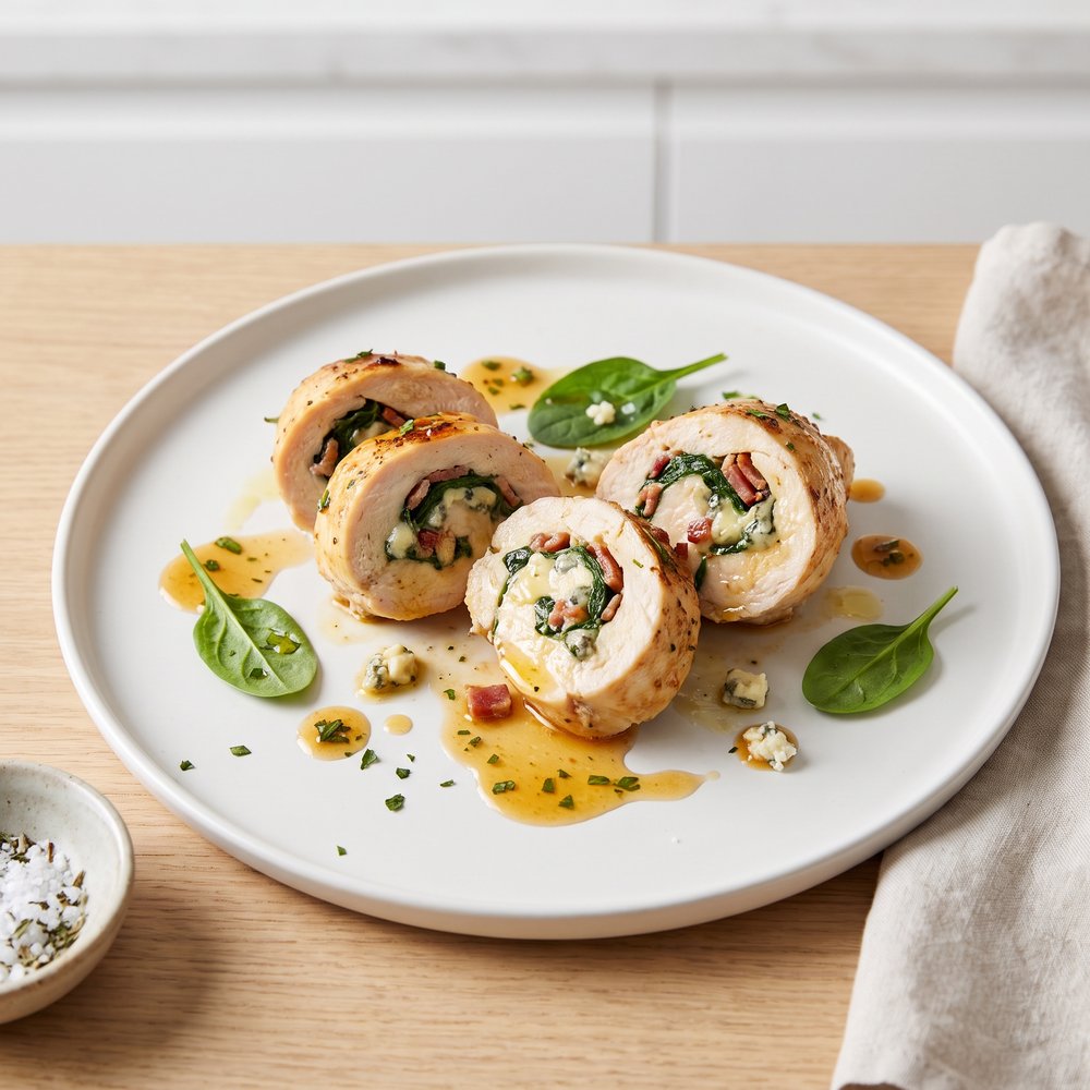 Chicken Breast Stuffed with Spinach Blue Cheese and Bacon
