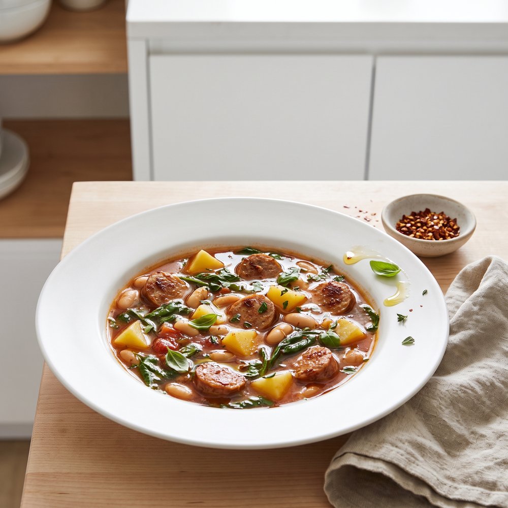 Hearty Bratwurst and Bean Soup