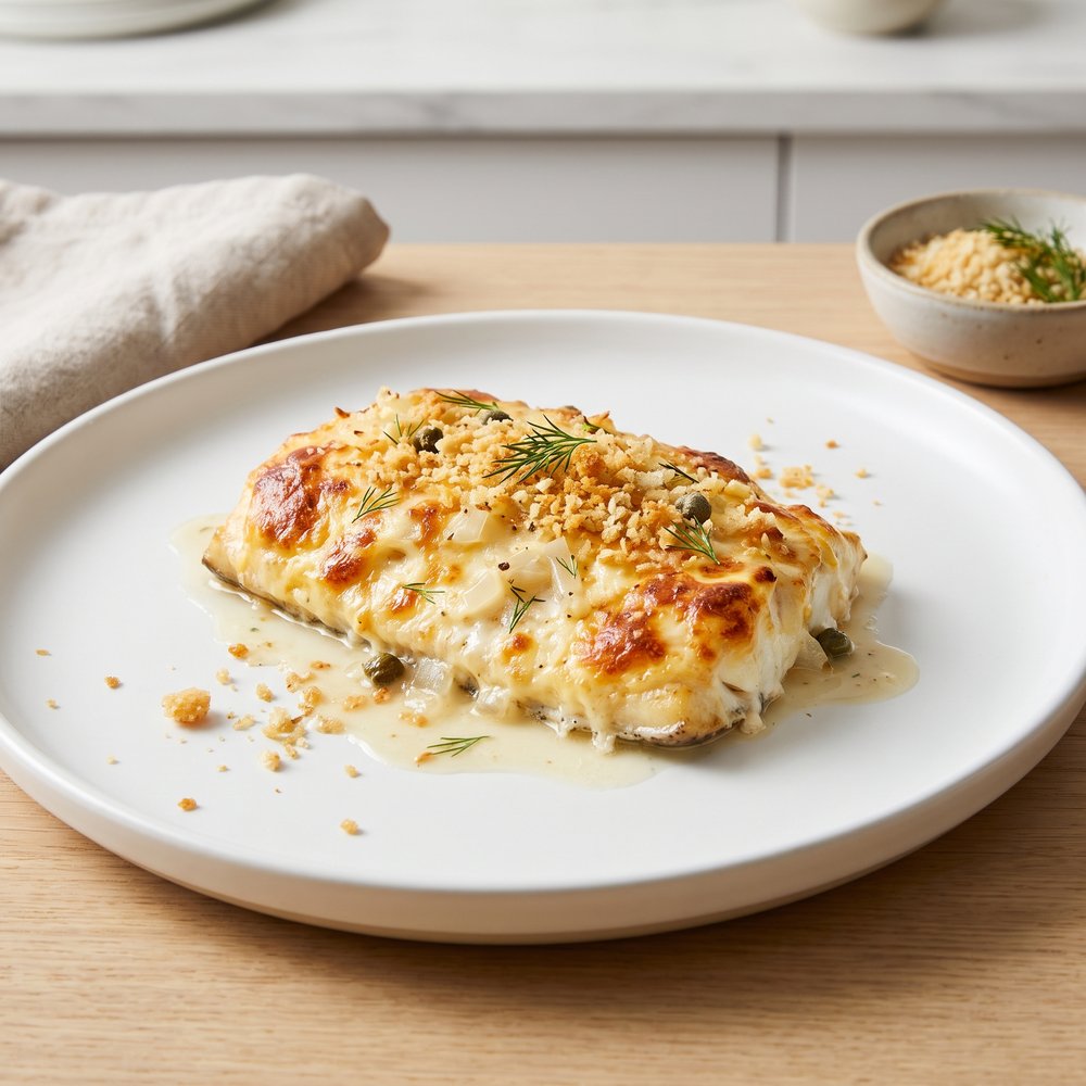 Creamy Halibut Olympia