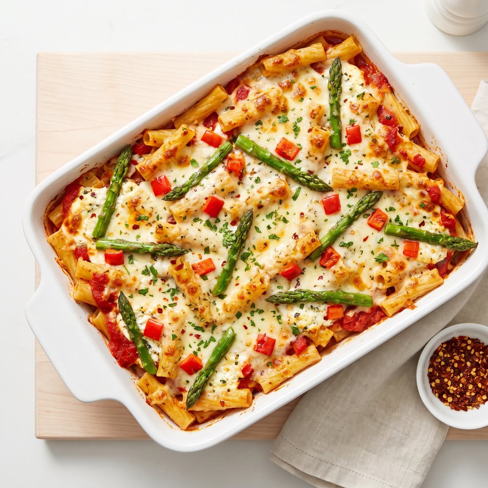 Baked Ziti with Asparagus