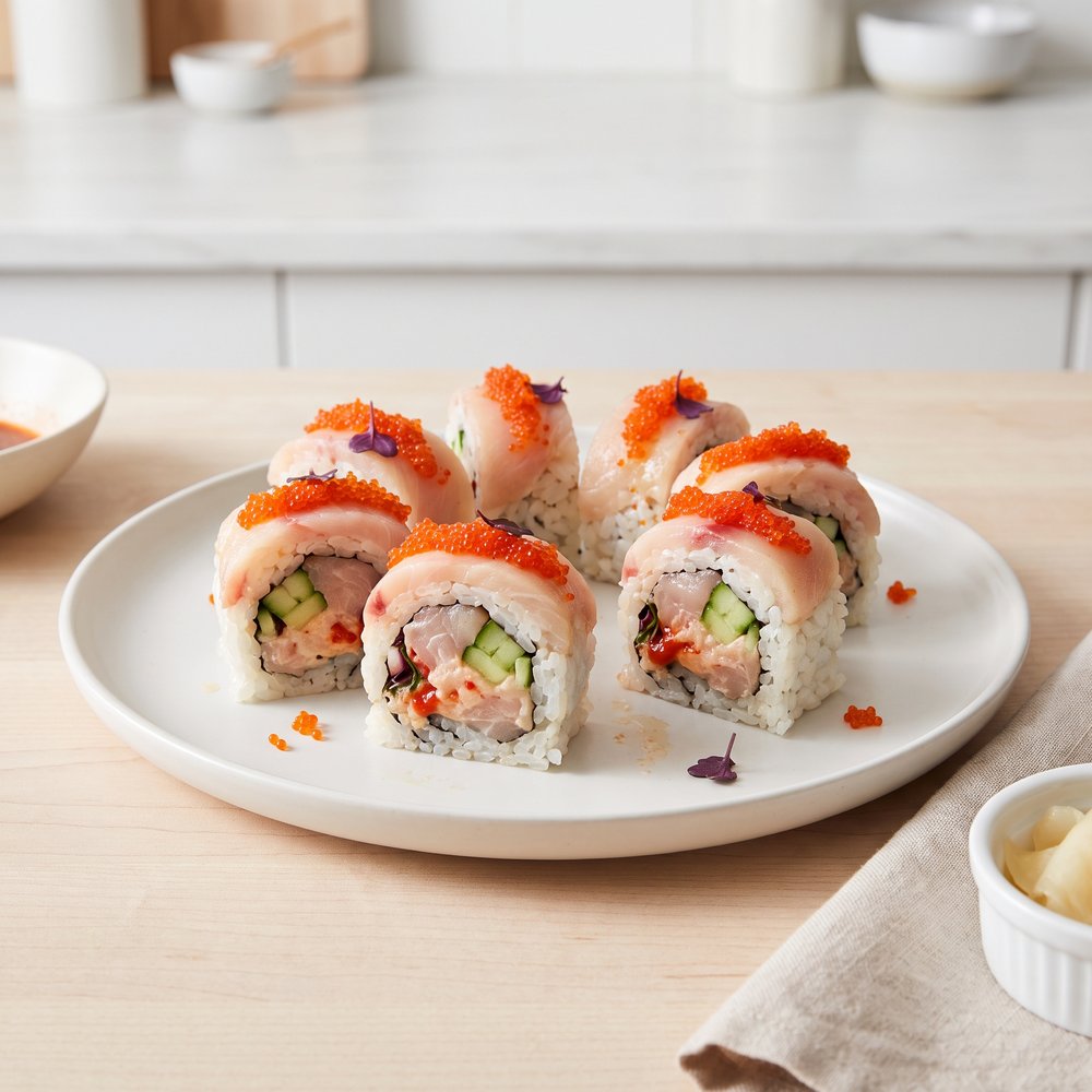 Fiery Yellowtail Maki Roll