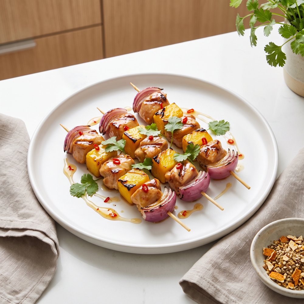 Grilled Mango and Chicken Skewers