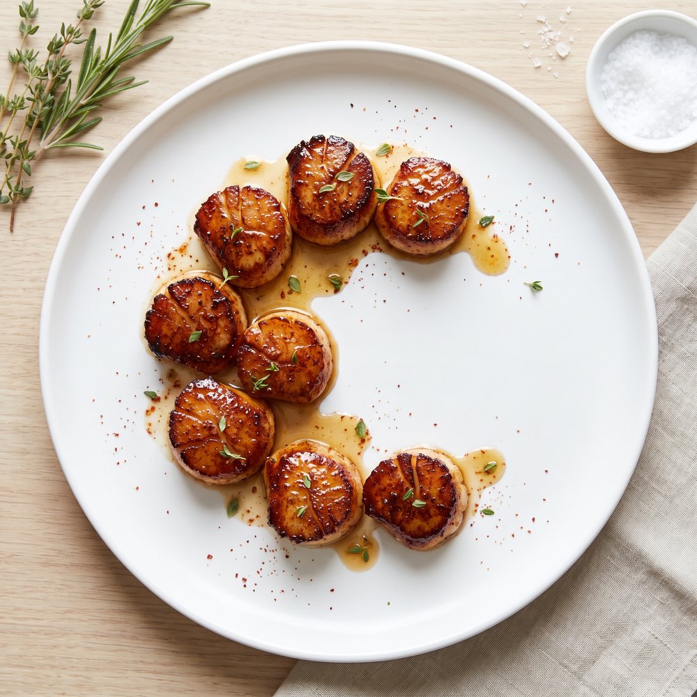 Buzzard's Bay Bourbon-Glazed Scallops