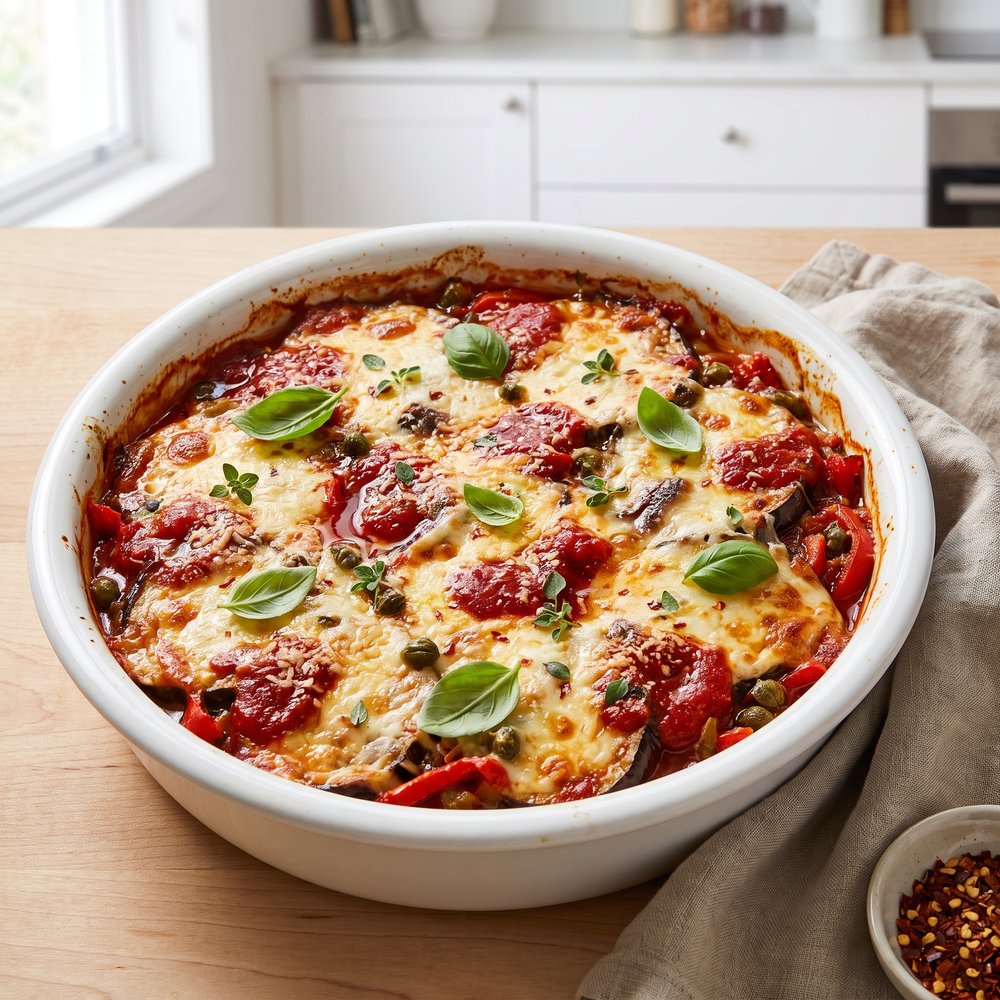 Caponata-Style Eggplant Parmigiana