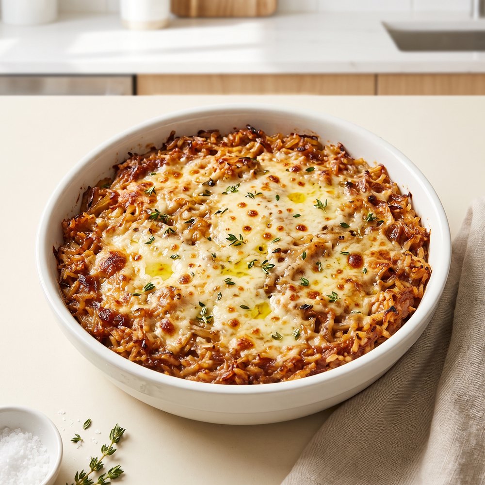 Baked French Onion Soup–Style Rice
